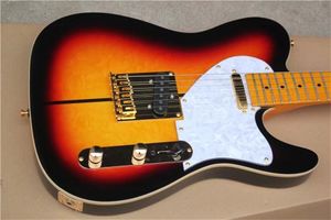 Offre spéciale touche en érable matelassé Tuff Dog Sunburst guitare électrique blanc nacré Pickguard matériel doré