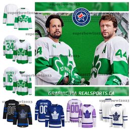 Venta caliente "Toronto" arce 34 Auston Matthews camiseta de hockey 16 Mitchell Marner hoja St. Pats Jerseys Nylander Ryan Reaves Morgan Rielly Max Domi Tyler