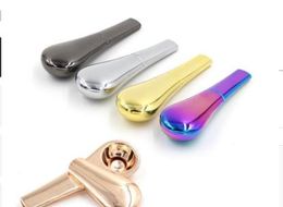 Vente chaude arc-en-ciel métal tuyau à main aimant fumer tuyau en alliage de zinc magnétique 97mm longueur 22mm diamètre tabac tuyaux e cigarette