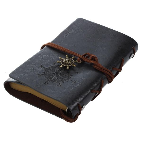 Venta caliente Retro Vintage Leather Bound Blank Pages en blanco Diario Notepad Notepad