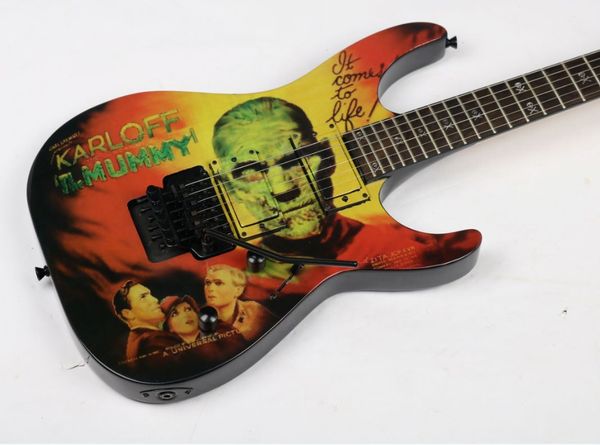 Guitare électrique personnalisée Kirk Hammett métallique KH2 M-II momie Karloff Tlmummy expédition rapide