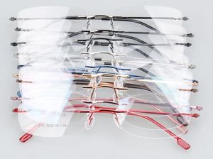 Hot Koop! Randloze scharniergeheugen titanium optische frames brillen 9color kiezen (808) ---- 50pcs / lot