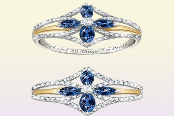 Anillo de venta caliente para mujeres joyas de moda vintage 925 esterlina plateado azul zafiro zafiro diamante fiesta de diamantes anillo de compromiso de boda1908467