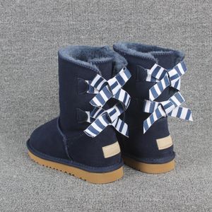 Hot Sale-RT Bogen Laarzen Designer Dames Winter Snowboots Black Enkle Knee Bow Girl Mini Bailey Boot 35-41