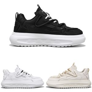 Hot Sale Loopschoenen Heren Lace-Up Comfort Antislip Zwart Wit Crèmekleurige Heren Trainers Sport Sneakers