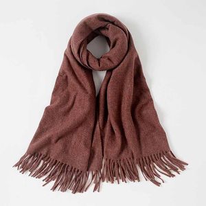Hot Sale-Sjaal Dames Dames Winter Warm Soft Sjaal Meisjes Solid Kwastje Pashmina Lange Mode Sjaals Topkwaliteit