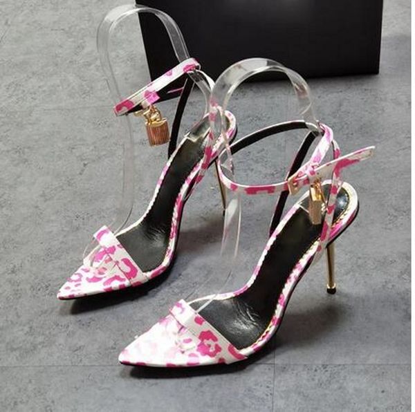 Gran oferta-tacones sexis para boda, zapatos de tacón para mujer, zapatos de vestir para mujer, sandalias de gladiador de verano con correa en el tobillo de cuero genuino