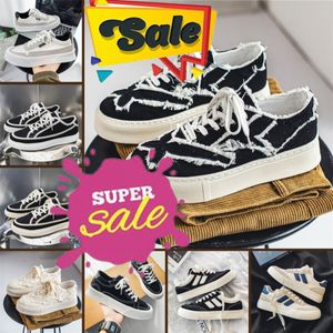 Offre spéciale chaussures pour hommes bout rond baskets à lacets plate-forme antidérapante plate-forme douce et confortable toile hommes chaussures eur39-44