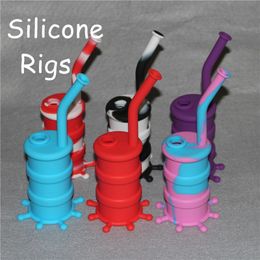 Vente chaude Silicon Bubblers / Rigs Waterpipe Silicone Narguilé Bongs Silicon Dab Rigs Cool Forme Livraison gratuite DHL