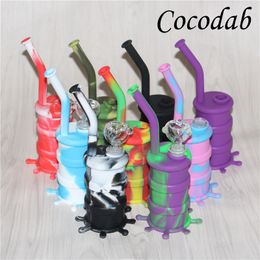 Silicona Rig Tubería de agua Hookah Bongs Dab Rigs Cool Shape 8.5 '' burbujeadores de silicona de buena calidad y DHL gratis