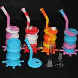 Silicon Rigs Waterpipe Hookah Bongs 5ml contenedor de silicona vidrio néctar burbujeador bong