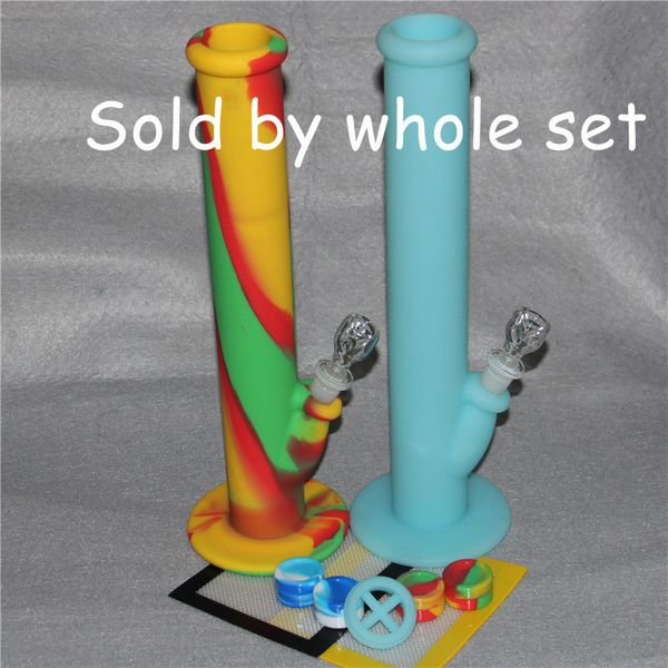 vente chaude plates-formes de silicium pipe à eau silicone narguilé bongs silicium dab plates-formes forme fraîche récipient en silicone de 5 ml avec 5 54 tapis de silicone de 5 pouces