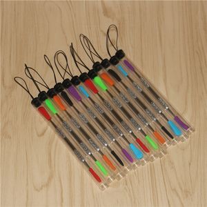 Siliconen getipte wax carving dab tools met plastic buispakket roestvrijstalen dabber roken metalen gereedschap glazen asvanger voor bong