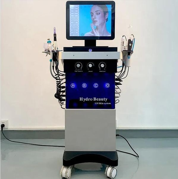 Offre spéciale dispositif de soins de la peau professionnel 14 en 1 hydro soins du visage dermabrasion peel salon de beauté machine nettoyage de la peau