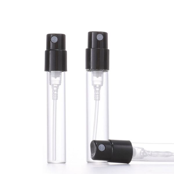 Frasco de cristal de la botella de perfume de la muestra del pequeño atomizador de la venta caliente de las botellas de cristal 1,8ml 2,5ml