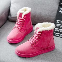 Vente chaude-neige 2019 nouvelles bottes mi-mollet dames coton bottes d'hiver femmes fourrure chaude femmes chaussures hiver femmes bottes à lacets