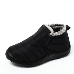 Offre spéciale bottes de neige femmes chaussures chaud en peluche fourrure bottines hiver femme sans lacet plat chaussures décontractées imperméable ultraléger chaussures