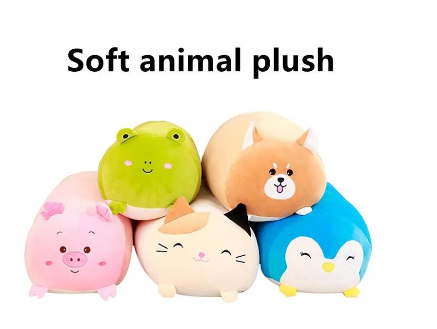 Hot Sale Soft Animal Pillow 28/60cm Cute Cat Pig Dog Frog Plush Toy Stuffed Lovely Kids Birthyday Gift