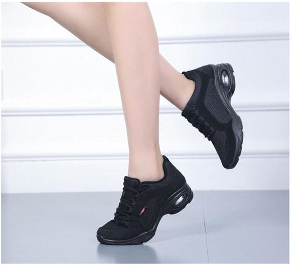 Venta caliente-Fondo suave zapatos de baile cuadrados cara de malla deportes de mujer salto madre zapatos de baile marineros Boca baja hueca