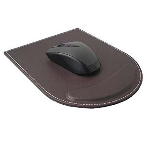 Tapis de souris en cuir de couleur unie, pour ordinateur de bureau, en forme de U, peut être fixé avec LOGO, offre spéciale