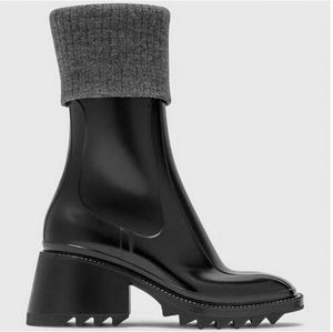 Bout carré mode demi-bottes pour femmes talon épais cuir véritable hiver travail chaussons chaussures