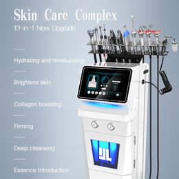 Venta caliente de pie 13 en 1 Hidrafacial Microdermabrasión La piel rejuvenece Oxygen Jet Piel Hidratante Aceite de limpieza profunda Retire el dispositivo exfoliante de depurador