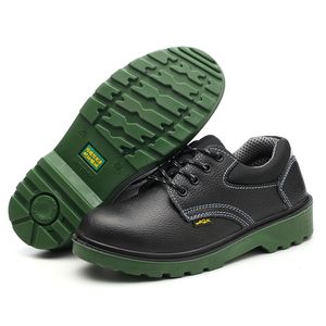 Vente chaude-Steel Toe Hommes Vache Chaussures De Travail En Cuir Anti-smashing Anti-slip Acier Anti-crevaison Construction Classique Homme Bottes De Sécurité Unisexe