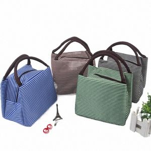 Hot Sale Stripe Dames Kids Lunch Bag Waterdicht geïsoleerd Picnic Food Storage Ctainer Thermal Handtas Koeler Bag I1G1#