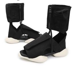 Vente chaude-Été Mode Piste Hommes Chevalier Bottes Noir Sandales Confortables Unisexe Plate-Forme Étrange Chaussons Occasionnels Chaussures De Plage