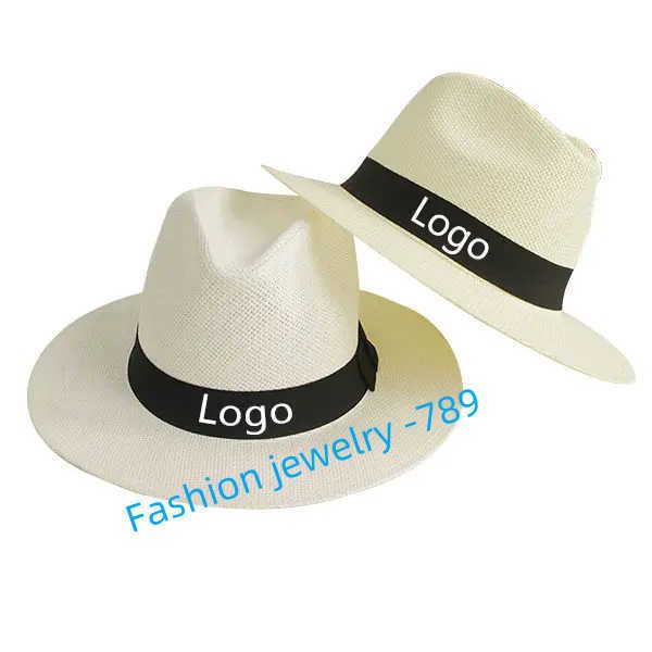 Gran oferta, sombrero de paja panamá de verano de gran calidad, salvavidas, Unisex, ala ancha, surf, sombrero de paja Natural personalizado de verano con