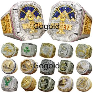 Luxe World Basketball Championship Ring Set Designer 14K Gold Nuggets JOKIC Champions Ringen voor Heren Dames Diamond Sport Sieraden