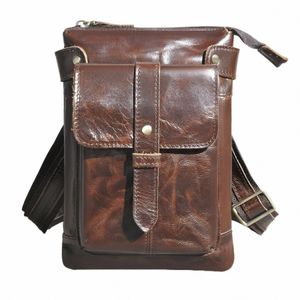 Venta caliente de calidad superior de cuero de viaje retro Fanny cintura cinturón paquete Sling Bag Diseño Phe caja de cigarrillos bolsa para hombres masculino 8711-c S4QC #
