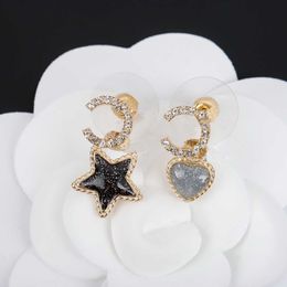 Boucle d'oreille en forme d'étoile de qualité supérieure avec diamant pour femmes, bijoux de mariage, cadeau, livraison directe, PS3631