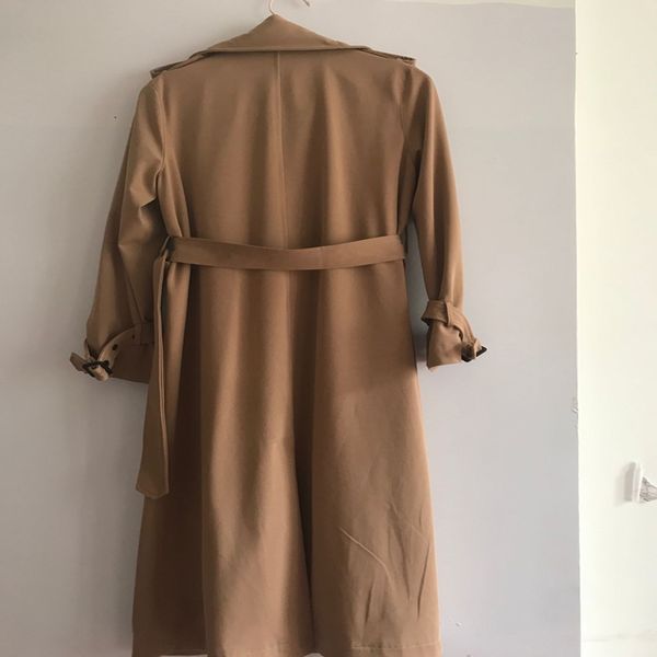 Designer-UK Brand Coats New Fashion Runway Designer Simple Classique Maxi Long Trench-coat Chic Femme coupe-vent Blanc Noir