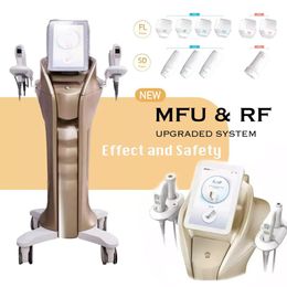 Vente Flash Machine de Lifting de la peau à courant ultrasonique MFU RF, raffermissement de la peau des yeux, Anti-âge, 4 poignées, Massage, réduction des rides du visage, 10 cartouches modifiables