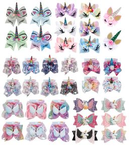 Licorne bébé paillettes arc épingle à cheveux Jojo Siwa arcs Angle fille ruban coiffure Barrettes cheveux accessoires cadeaux pour enfants