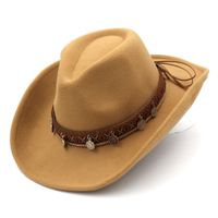Vente chaude unisexe Party Outdoor Beach Street Punk Panama Top Hat large Upturn Roll-up Brim Cowboy Western Gentleman Jazz Sombrero Chapeau Cap