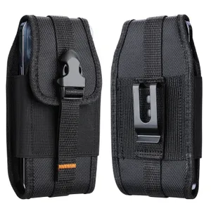 Hot Koop Universele Nylon Taille Case Zakjes Holster Riemclip Cover Voor iPhone 15 14 13 12 11 Serie voor Samsung Mobiele Telefoon Heuptas Met Creditcardsleuf