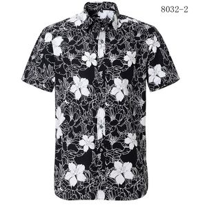 VS Maat Hawaiiaanse DRIAD SHIRTS MANNEN MENSER LOSS Gedrukt Beach Shirt Men's Fashion Korte mouw 100% katoenen bloemenshirt