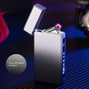 Hot Sale USB Plasma Winddichte puls Dual Arc Electric Lighter Digital Display Power Outdoor Portable Later Gift for Men