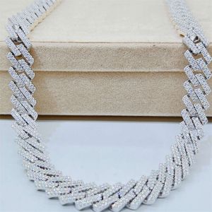 Hot Sale Vvs Moissanite Diamond Cubaanse schakelketting 925 sterling zilveren herenarmband