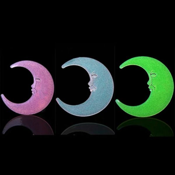 Gran oferta de pegatinas de pared para habitación de niños, Luna luminosa fluorescente, pegatina de pared estelar que brilla en la oscuridad para decoración del hogar