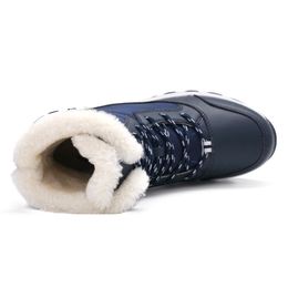 Vente chaude-chaude fourrure bottes d'hiver mode femmes chaussures à lacets plate-forme bottines imperméable neige antidérapant dames chaussures