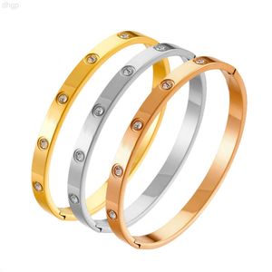 Offre spéciale étanche en acier inoxydable plaqué or blanc Zircon Simple Bracelet Bracelet pour femme