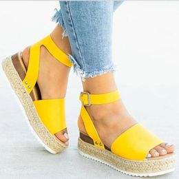 Hot Sale-Wiggen Schoenen voor Dames Sandalen Plus Size High Heels Summer Shoes 2019 Flip Flop Chaussures Femme Platform Sandalen 2019