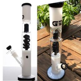 Witte Jade Rechte Glazen Bong Waterpijp Damp Harten Waterleiding 18mm Gezamenlijke Glazen Bongs Zeer glad naw super gemakkelijk schoon te maken