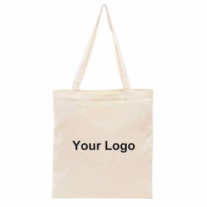 Vente chaude en gros de 100pcs / lot Eco Friendly Cott Shop Tove Tote Sac avec logo imprimé personnalisé i8MU #