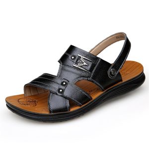 Vente chaude - Wholesale Sandals pour hommes en cuir Loisur de la tête de sandale masculine Pantoufles en cuir dropshipping