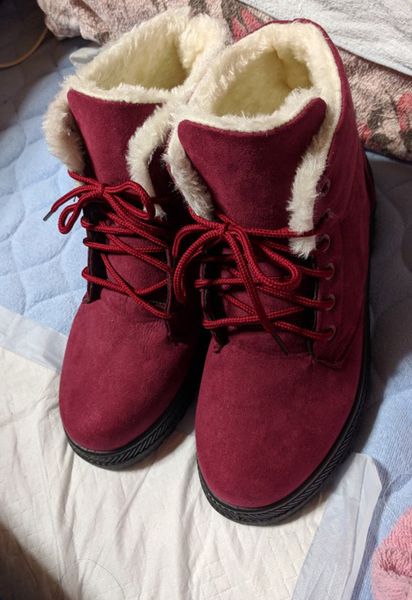 Venta caliente-Botas de invierno Mujer Zapatos de invierno Tacón plano Tobillo Casual Lindos zapatos cálidos Botas de nieve de moda Botas de mujer Artículo No. XDX-012