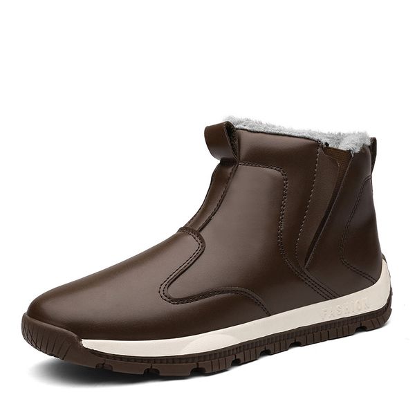 Venta caliente-Botas de nieve para hombre de invierno para hombre Botines de cuero cálidos de invierno ruso impermeables Zapatos de hombre de gran tamaño 39-48